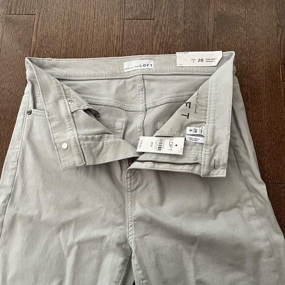 LOFT high waist skinny crop light grey tie dye detailed - Picture 8 of 12